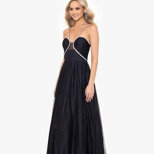 Blondie Nites Juniors' Glittered Gown Black Size 15